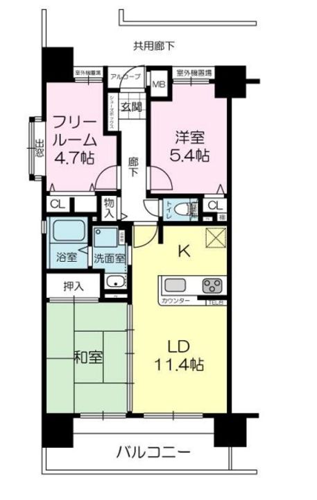 プレステージ明石駅前Ⅱ1201の間取り