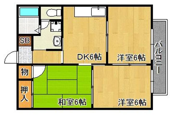 グリーンシャトレⅠ102の間取り