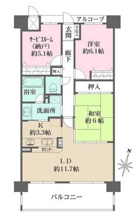本山アーバンライフ503の間取り