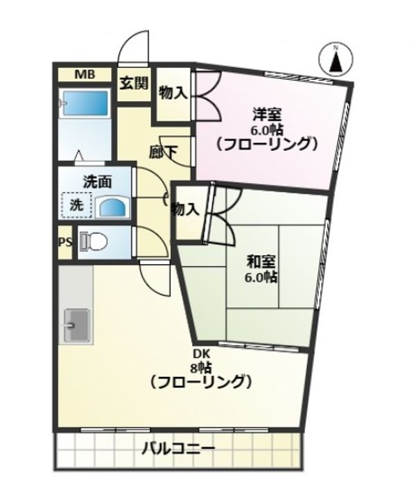 セオコート明石Ⅱの間取り