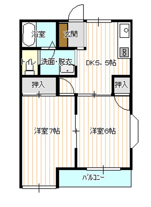 スカイコーポ青山B102の間取り