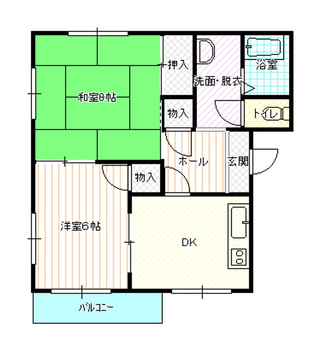 緑の森ハイツA202の間取り