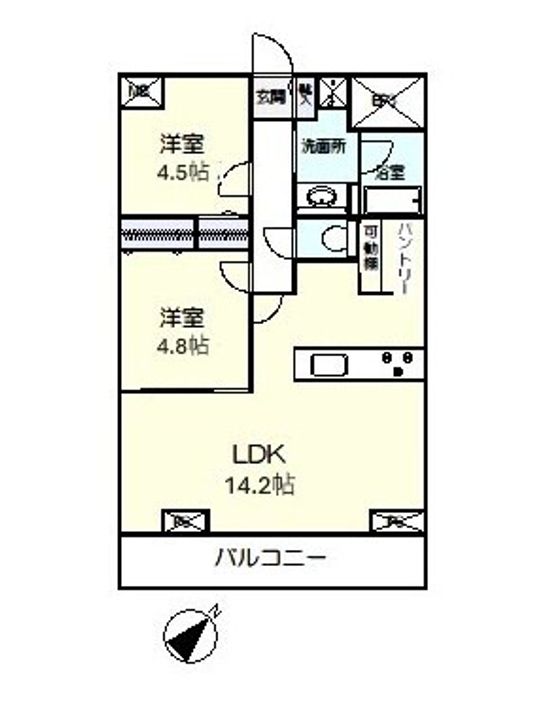 埼玉県熊谷市曙町1丁目の賃貸マンションの間取り