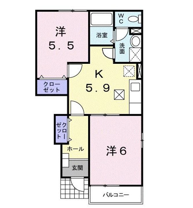 ハピネス Bの間取り