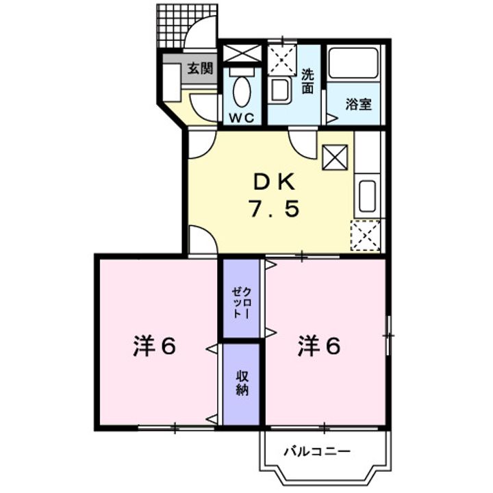 フォーチュネットA棟の間取り