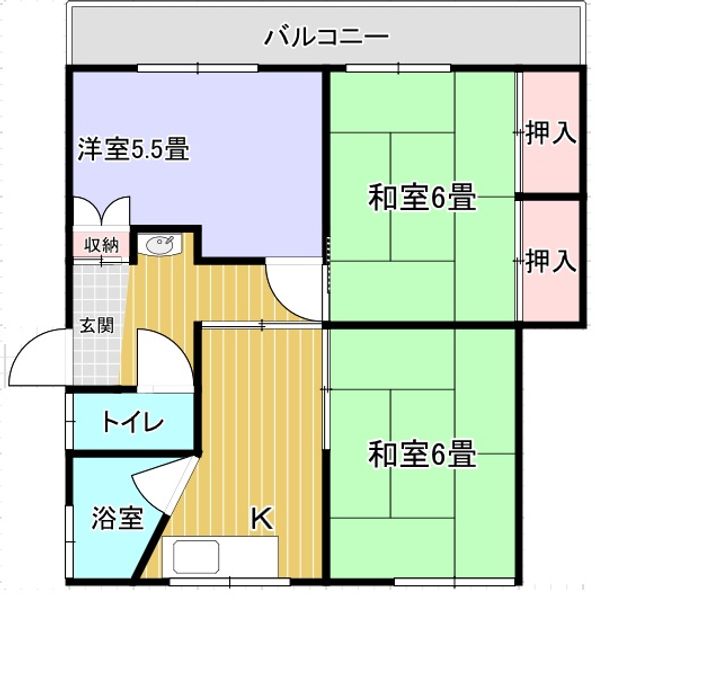 十日市中町ハイツの間取り