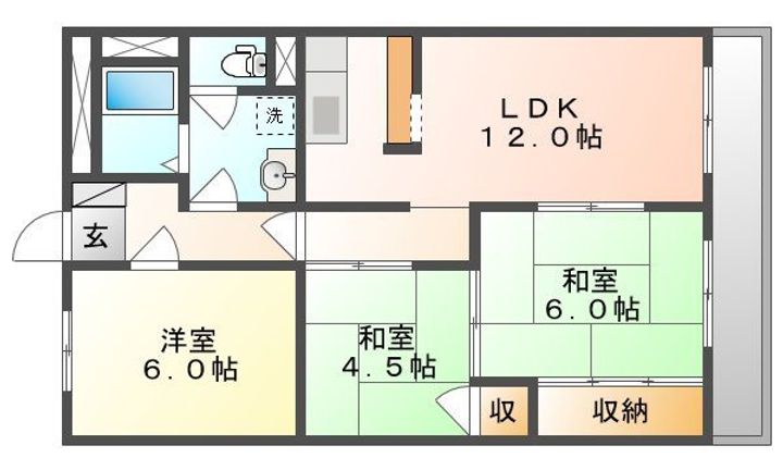 サンハイツ奥田203の間取り