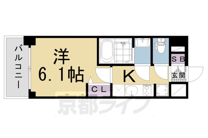 京都府京都市南区吉祥院定成町の賃貸マンションの間取り