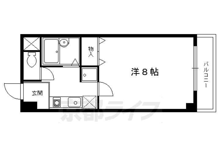 京都府京都市左京区修学院大林町の賃貸マンションの間取り