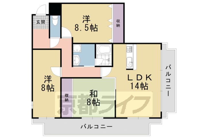 アメニティ双ケ丘の間取り