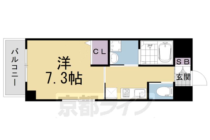 ローブコート六地蔵駅前の間取り