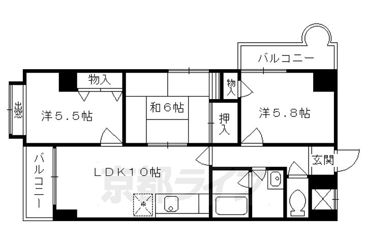 嵯峨西和の間取り