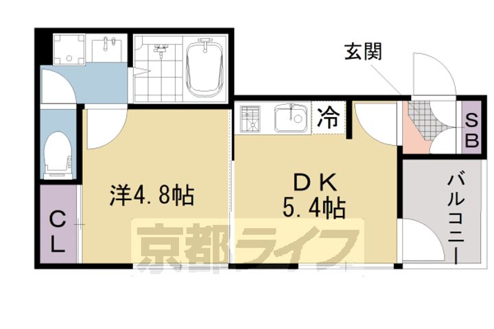 京都府京都市伏見区竹田浄菩提院町の賃貸アパートの間取り