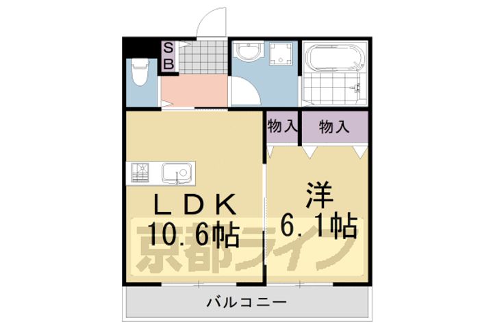 京都府京都市西京区桂坤町の賃貸アパートの間取り