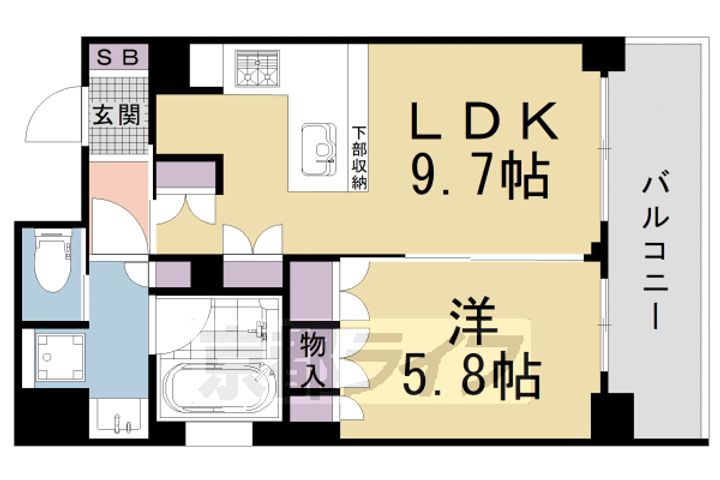 京都府京都市上京区仲之町の賃貸マンションの間取り