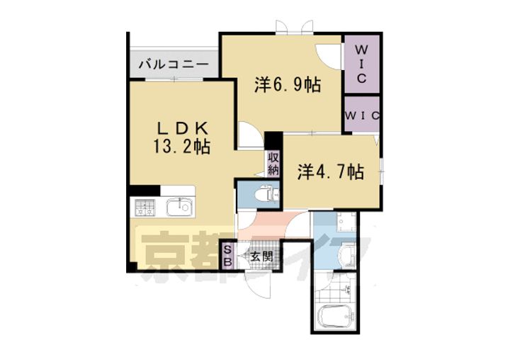 カルハート 西大路御池の間取り