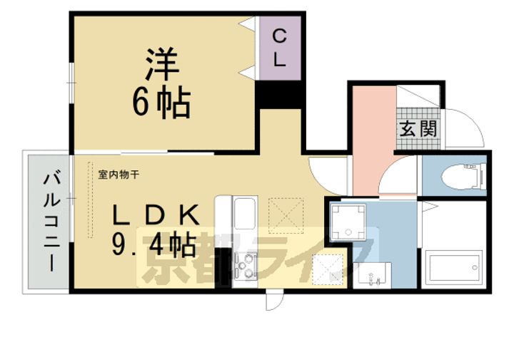 京都府京都市北区上賀茂豊田町の賃貸アパートの間取り