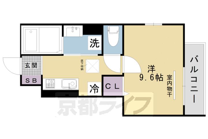 京都府京都市北区西賀茂井ノ口町の賃貸アパートの間取り