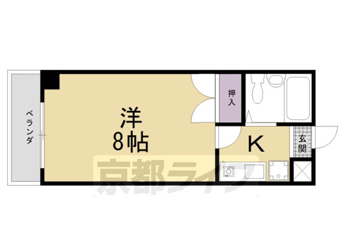 京都府京都市南区東九条松田町の賃貸マンションの間取り