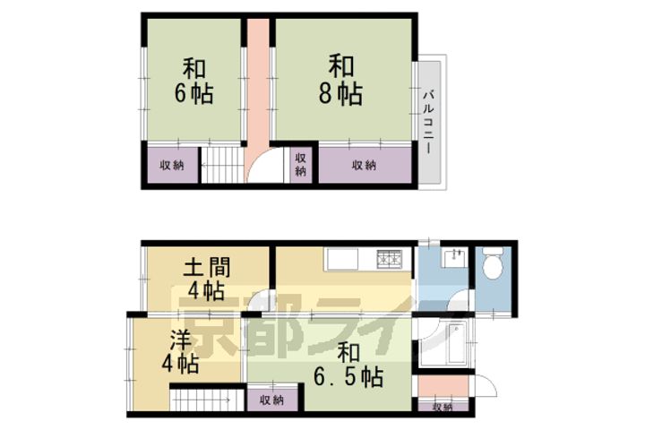 京都府京都市上京区中橋詰町(一戸建)の賃貸物件の間取り
