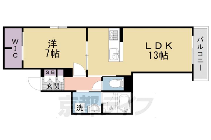 京都府京都市中京区壬生森前町の賃貸マンションの間取り