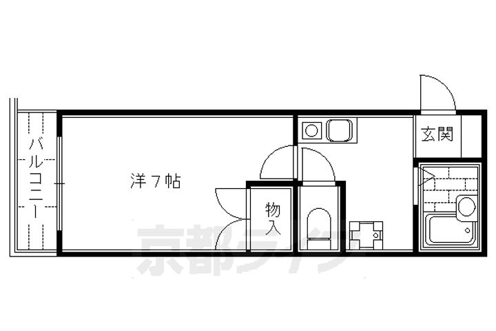 京都府京都市下京区塗師屋町の賃貸マンションの間取り
