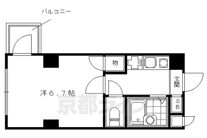 京都府京都市下京区安土町の賃貸マンションの間取り