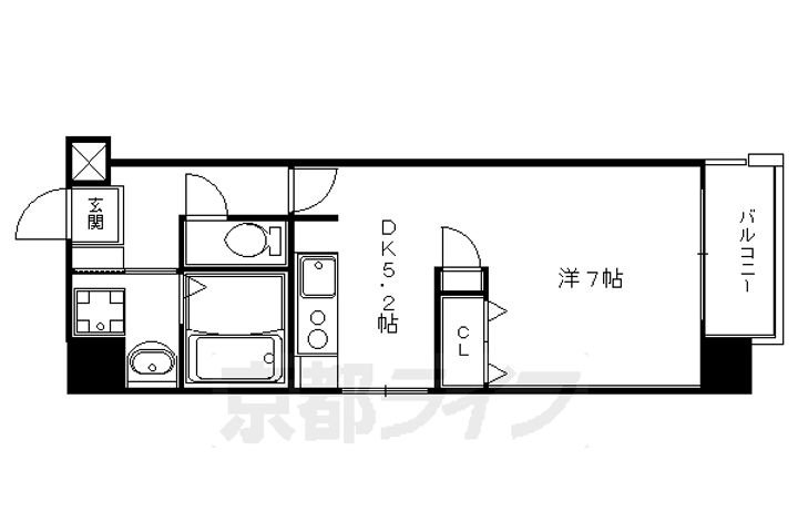 京都府京都市下京区仏光寺通西洞院東入菅大臣町の賃貸マンションの間取り