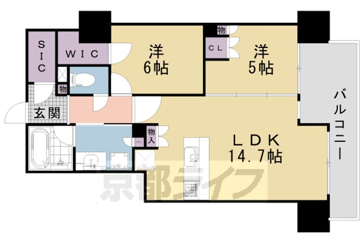 プレミスト京都四条堀川205の間取り