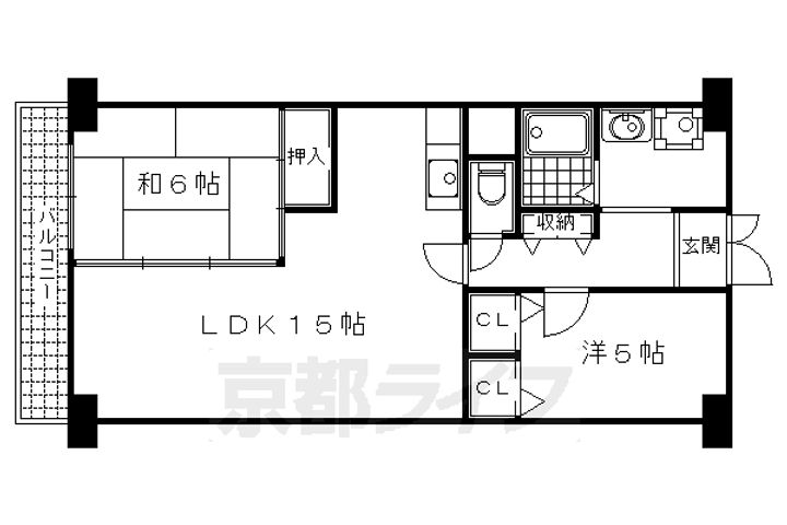 京都府京都市中京区錦大宮町の賃貸マンションの間取り