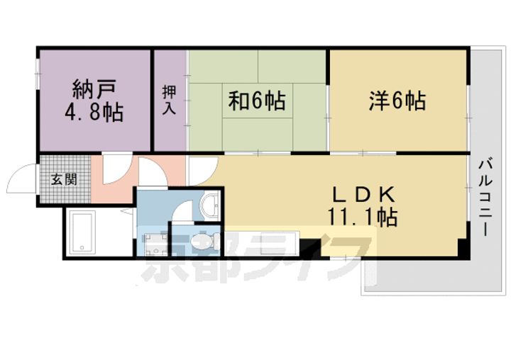 丸萬ビル3-Cの間取り