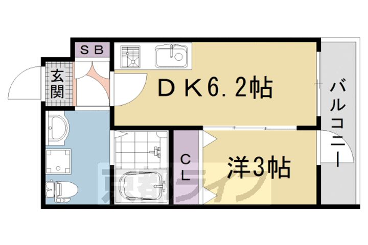 京都府京都市右京区西院太田町の賃貸マンションの間取り