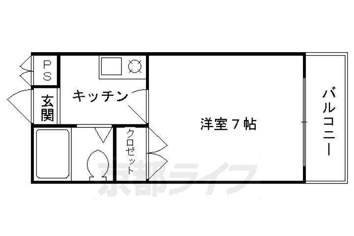ロイヤルコーポ紫野Ⅰ205の間取り