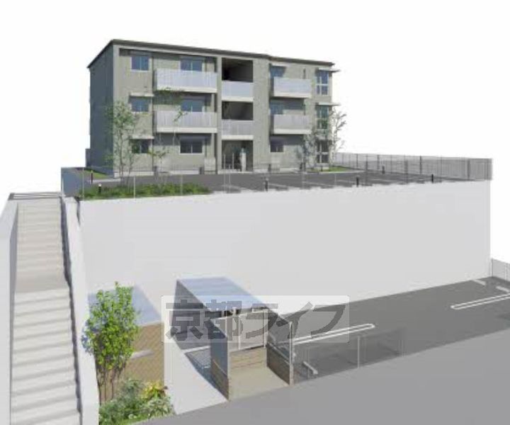 京都府宇治市五ケ庄一番割の賃貸マンションの外観