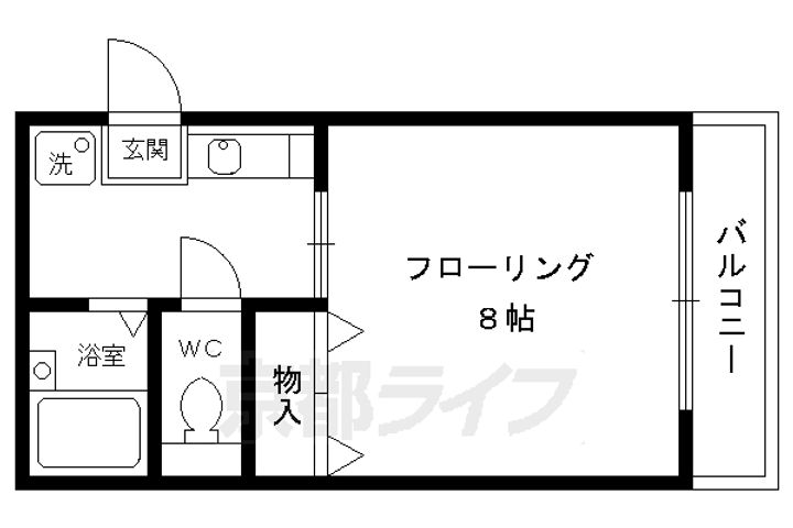 京都府京都市上京区浄福寺通一条下ル東西俵屋町の賃貸アパートの間取り