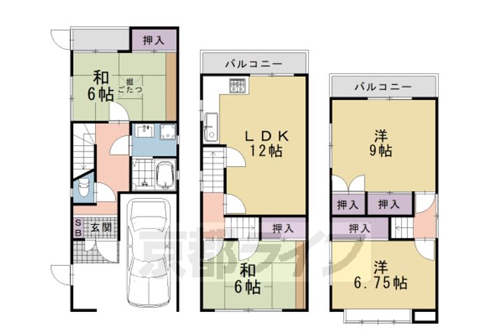 京都府京都市西京区松室吾田神町(一戸建)の賃貸物件の間取り