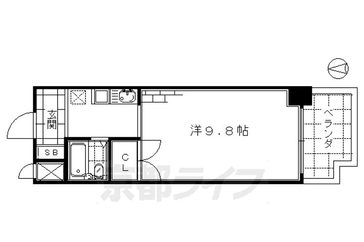 京都府京都市伏見区向島津田町の賃貸マンションの間取り
