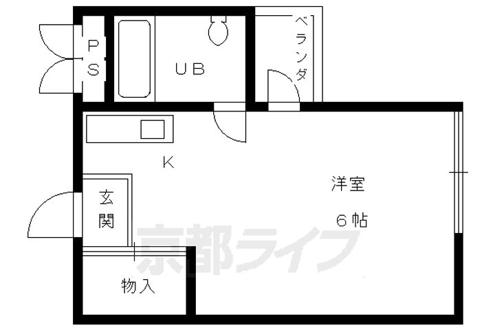 京都府京都市伏見区風呂屋町の賃貸マンションの間取り