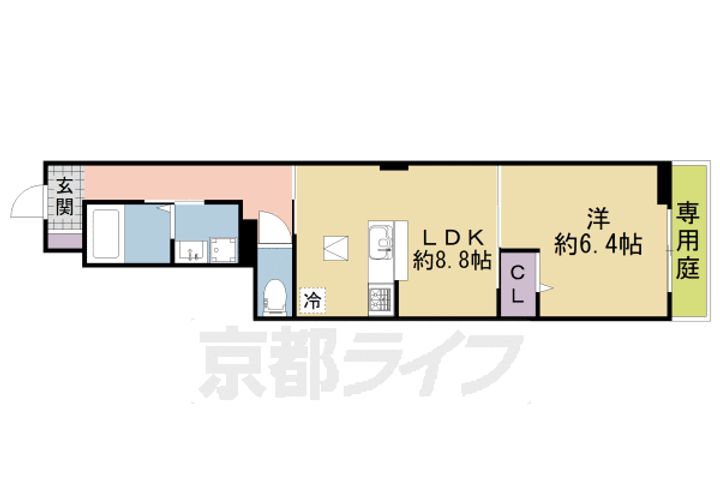 京都府相楽郡精華町植田北六ノ坪の賃貸アパートの間取り