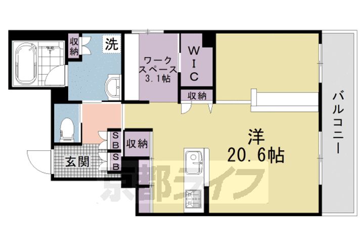 アウスレーゼ御所302の間取り
