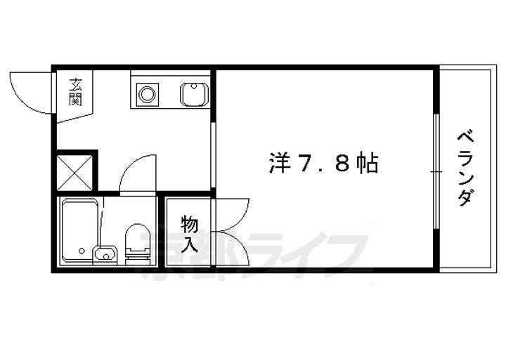 京都府京都市伏見区淀新町の賃貸マンションの間取り