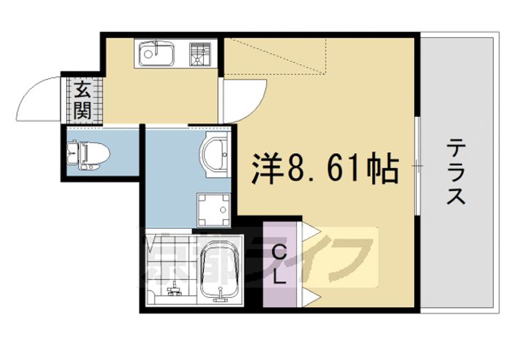 京都府京都市右京区西京極下沢町の賃貸マンションの間取り