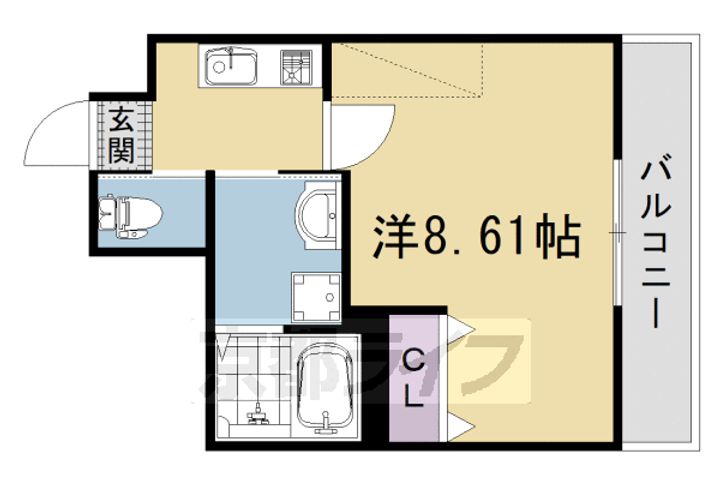 京都府京都市右京区西京極下沢町の賃貸マンションの間取り