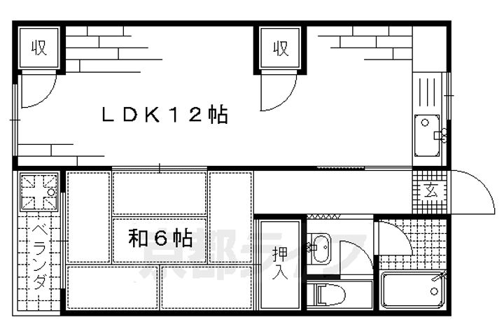 京都府京都市伏見区下鳥羽東柳長町の賃貸マンションの間取り