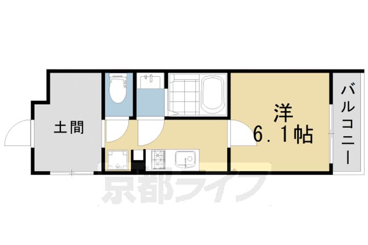 京都府京都市北区衣笠街道町の賃貸マンションの間取り