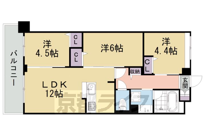 THE RESIDENCE 北白川の間取り