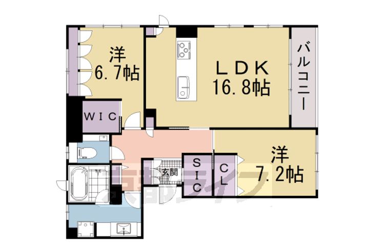 パーチェ三条菊鉾町201の間取り