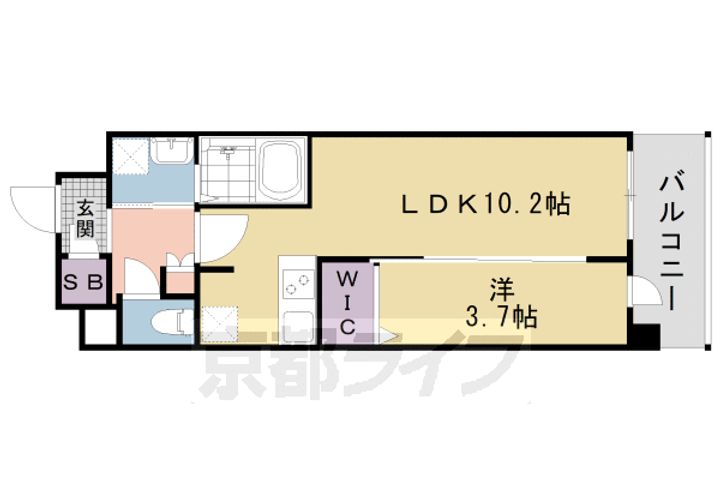 京都府京都市南区吉祥院定成町の賃貸マンションの間取り
