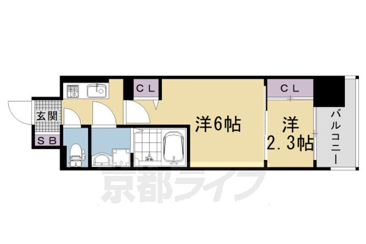 ソルテラス京都西院 STATION SIDEの間取り