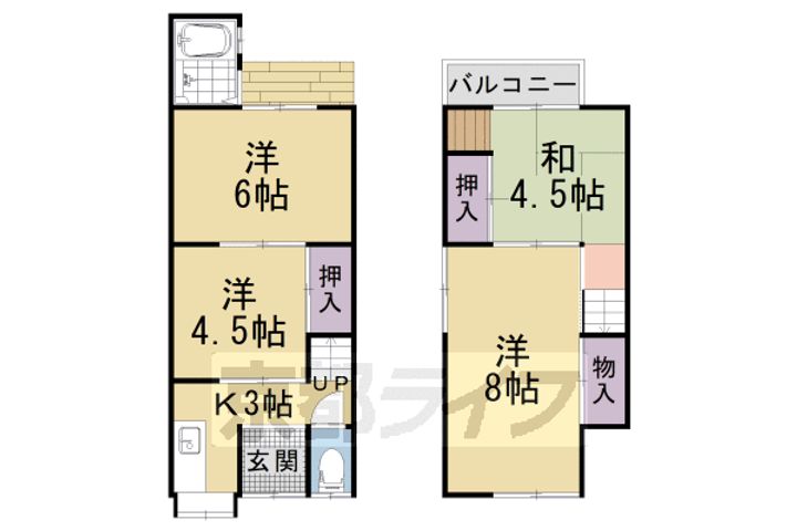 京都府京都市山科区椥辻草海道町(一戸建)の賃貸物件xxの間取り